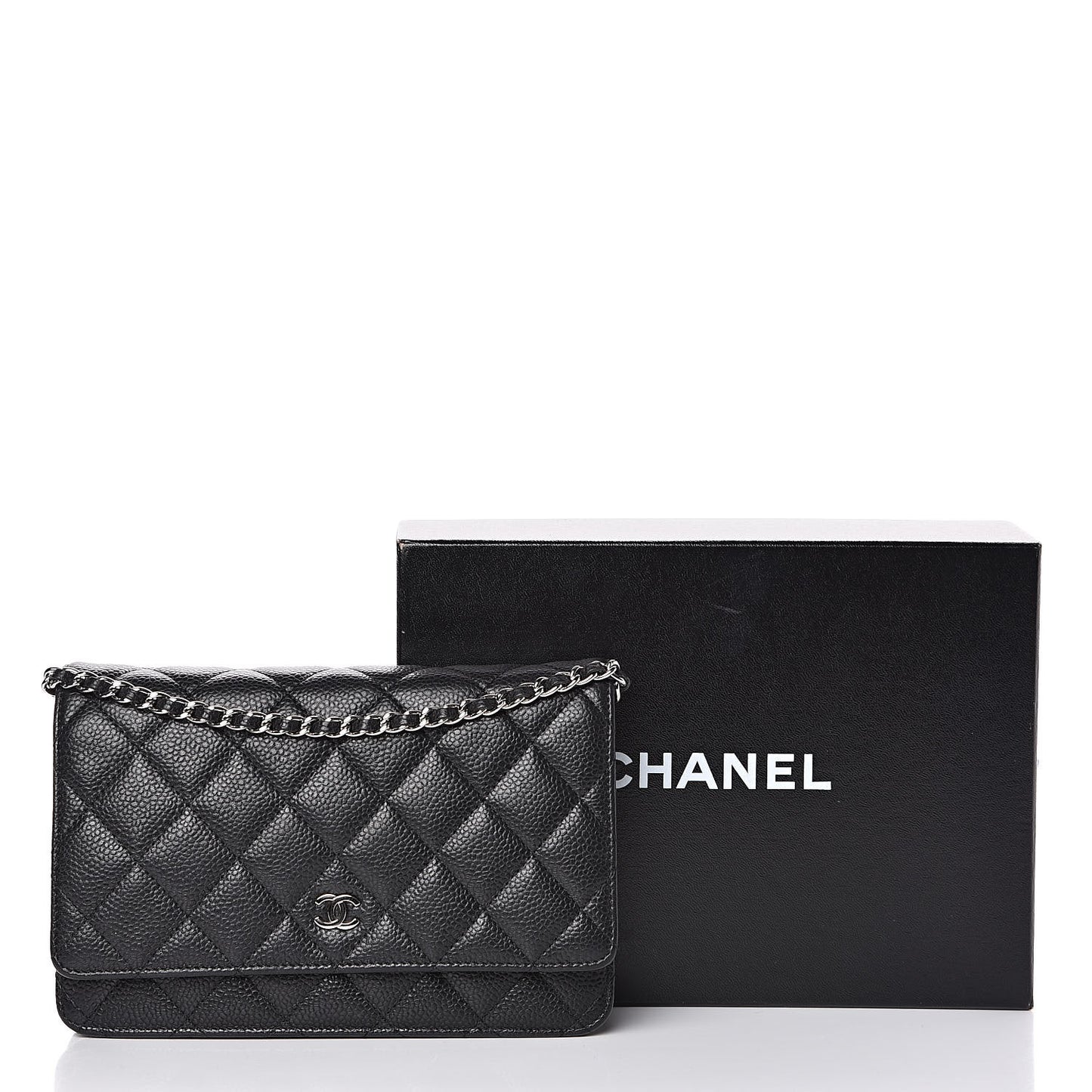 Caviar Quilted Wallet On Chain WOC Black