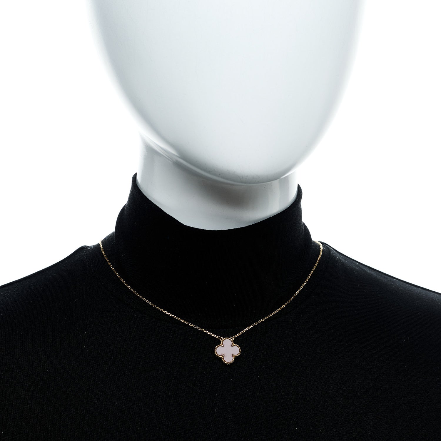 Van Cleef & Arpels VAN CLEEF &amp; ARPELS 18K Yellow Gold Carnelian Vintage Alhambra Pendant Necklace 2 of 6