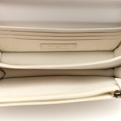 Chanel Caviar Quilted Mini Boy Wallet On Chain WOC White 5 of 10