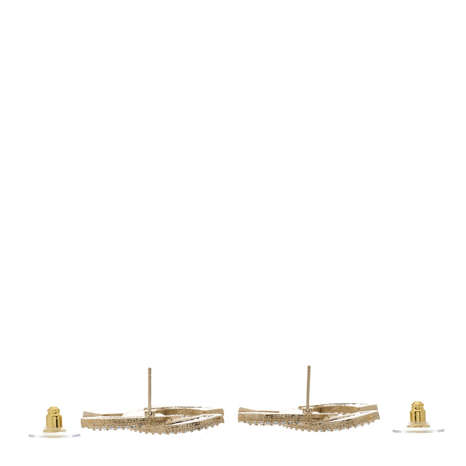 Chanel Crystal CC Earrings Gold Multicolor 2 of 3