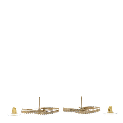 Chanel Crystal CC Earrings Gold Multicolor 2 of 3