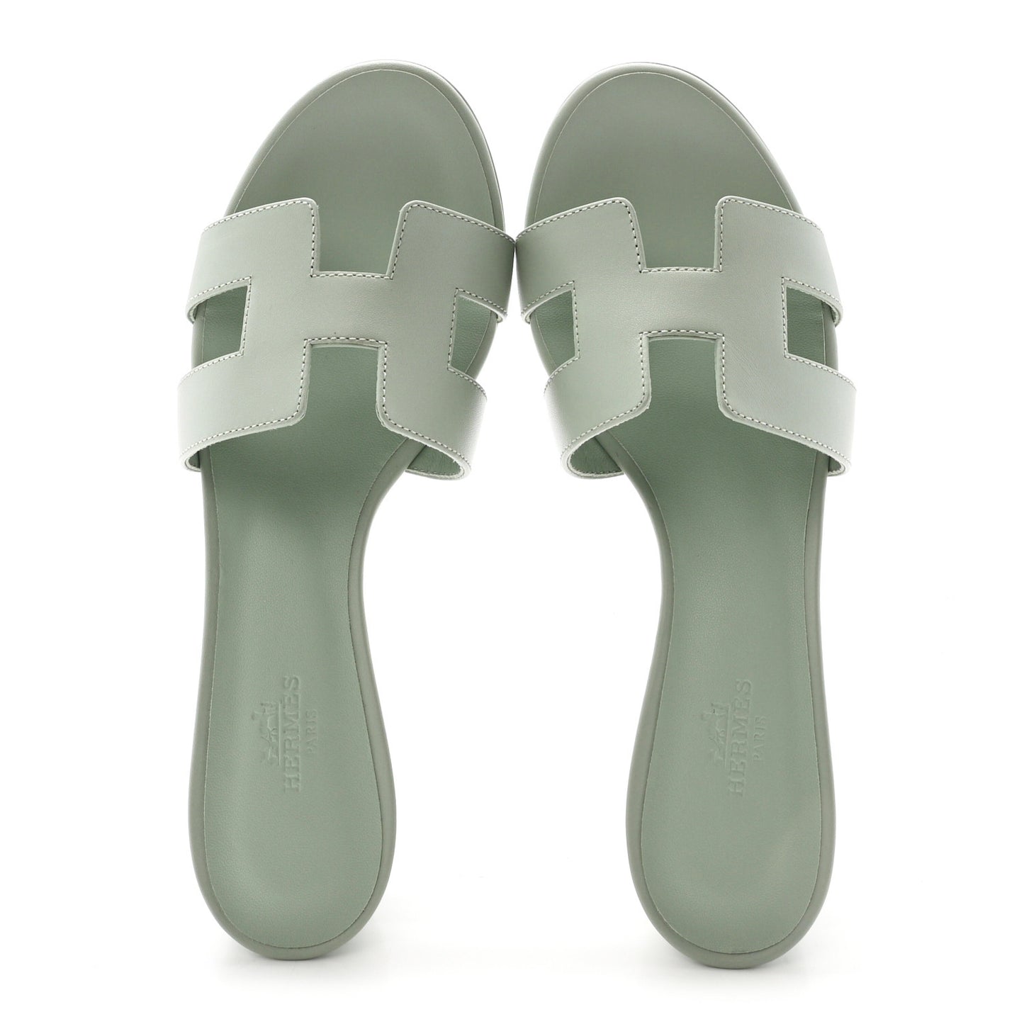 Calfskin Oasis Sandals 37 Vert D'eau