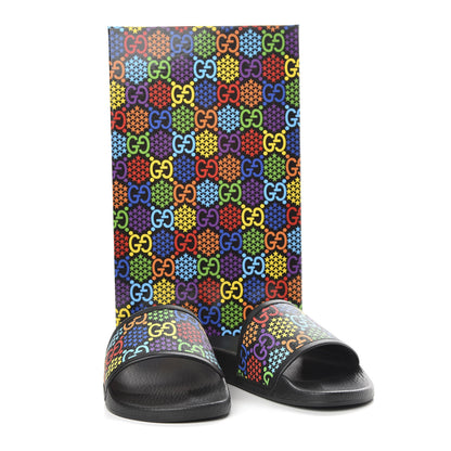 Gucci GG Supreme Monogram Psychedelic Mens Slide Sandals 7 Black Multicolor 9 of 9