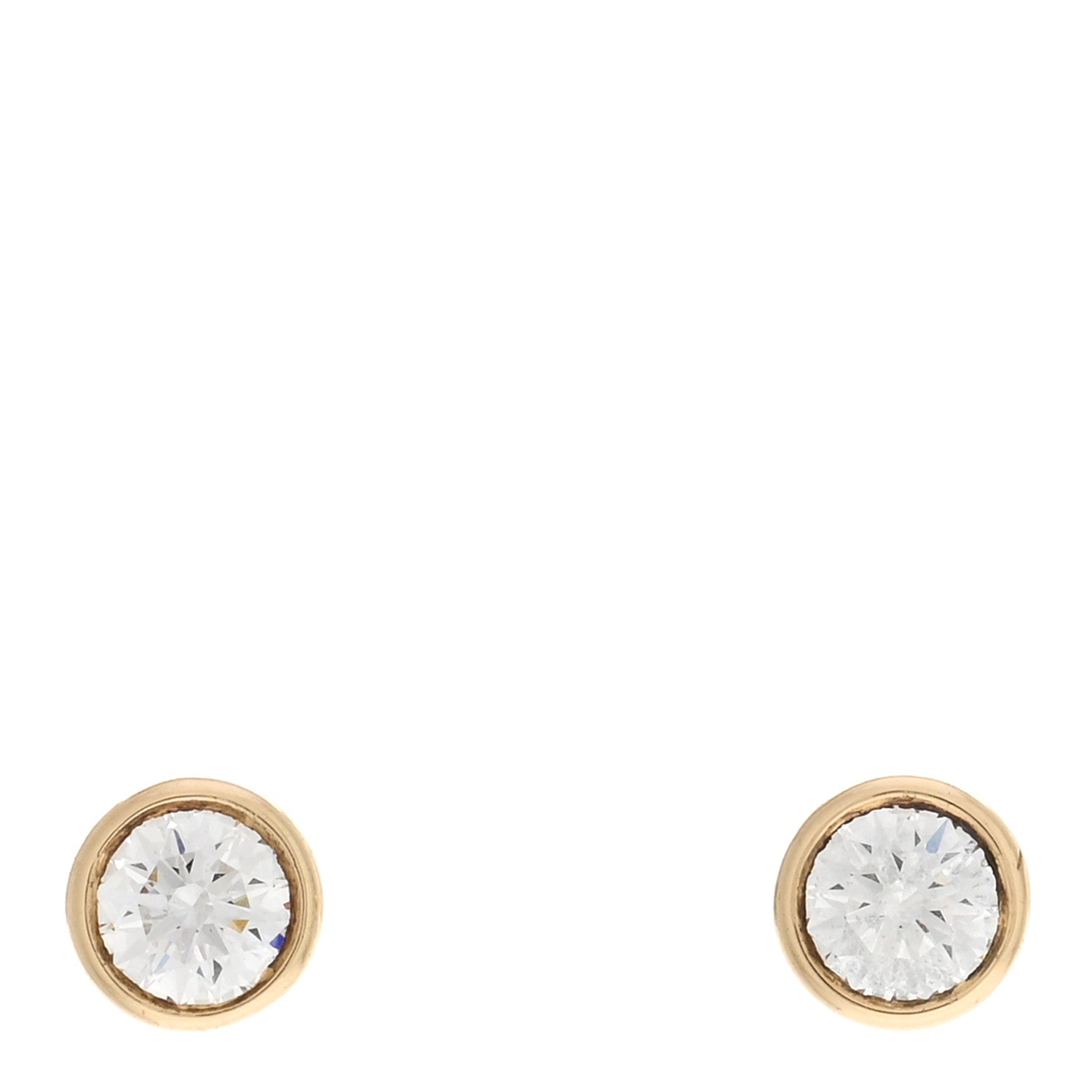 Tiffany 18K Yellow Gold Diamond .34ctw Elsa Peretti Diamonds By The Yard Earrings 1 of 4