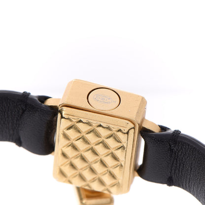 Chanel Calfskin Crystal Perfume Bottle CC Bracelet M Black 4 of 4