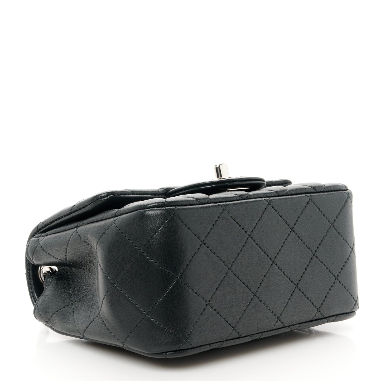 Lambskin Quilted Mini Square Flap Black