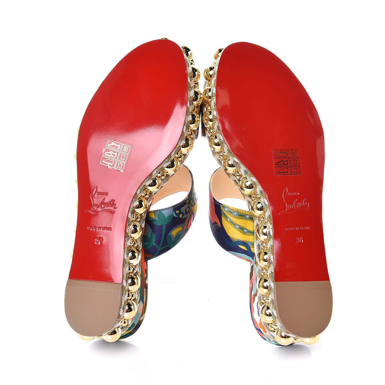 Christian Louboutin Satin Wallpaper Janitag 60 Platform Sandals 36 Charlotte 5 of 8