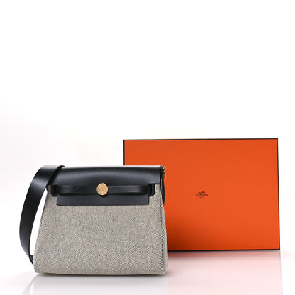 Hermes Military Toile Vache Hunter Herbag Zip Retourne 20 Ecru Black 11 of 11