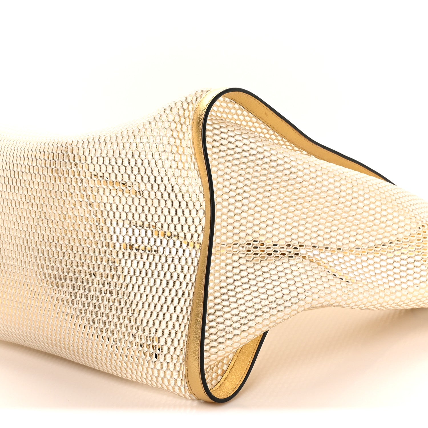 Tom Ford Metallic Mesh Calfskin Trim Tote Gold 10 of 10