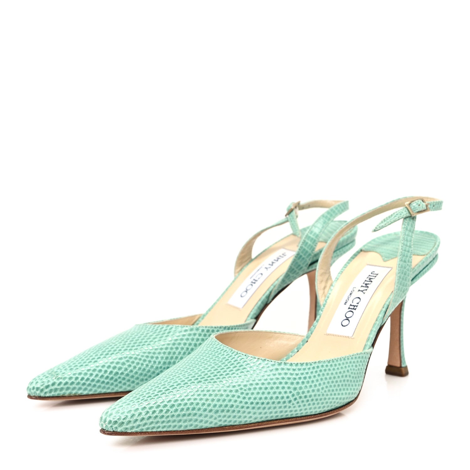 Jimmy Choo Calfskin Lizard Embossed Syria 85 Slingback Pumps 37 Amazon 4 of 10