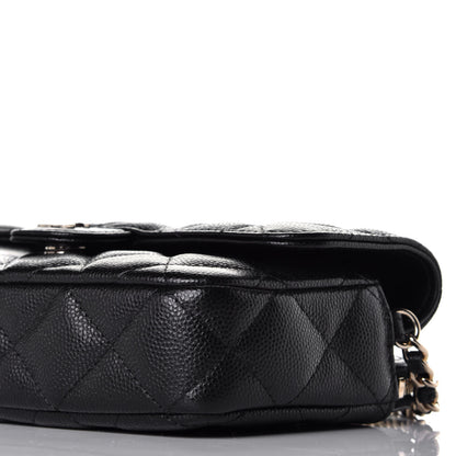 Chanel Caviar Quilted Flap Phone Holder With Chain Black 10 of 11