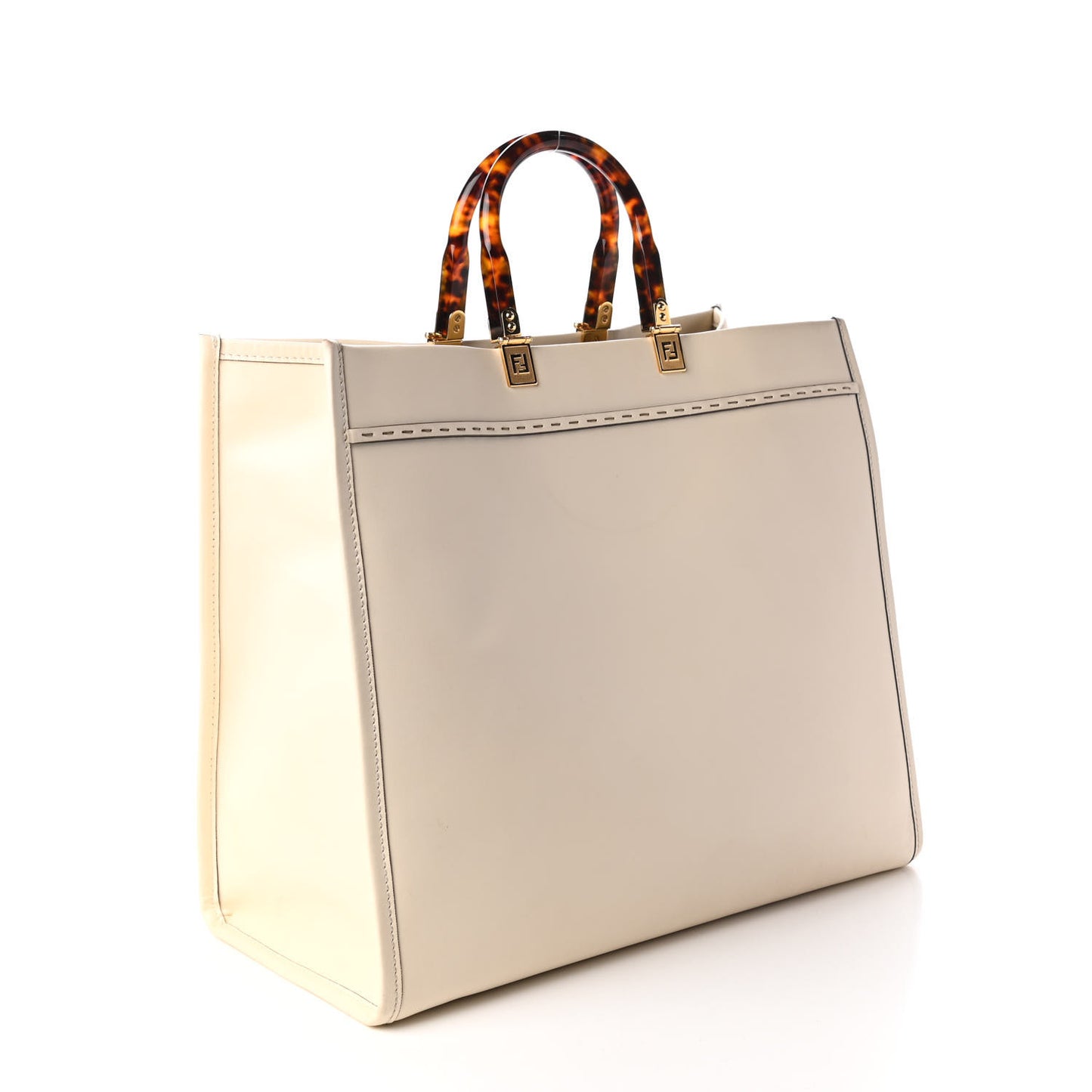 Vitello King Plexiglass Medium Fendi Sunshine Shopper Tote White Ice
