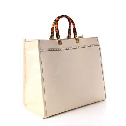 Fendi Vitello King Plexiglass Medium Fendi Sunshine Shopper Tote White Ice 3 of 10