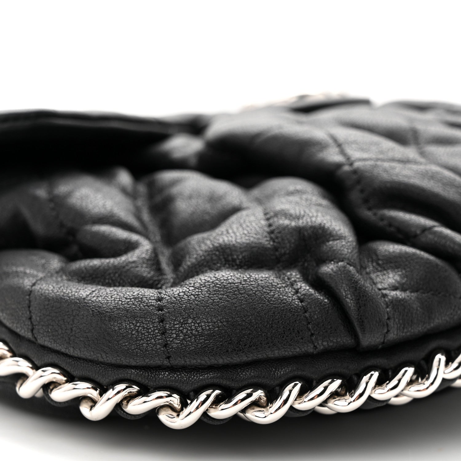 Chanel Washed Lambskin Quilted Medium Chain Around Messenger Black 9 of 11