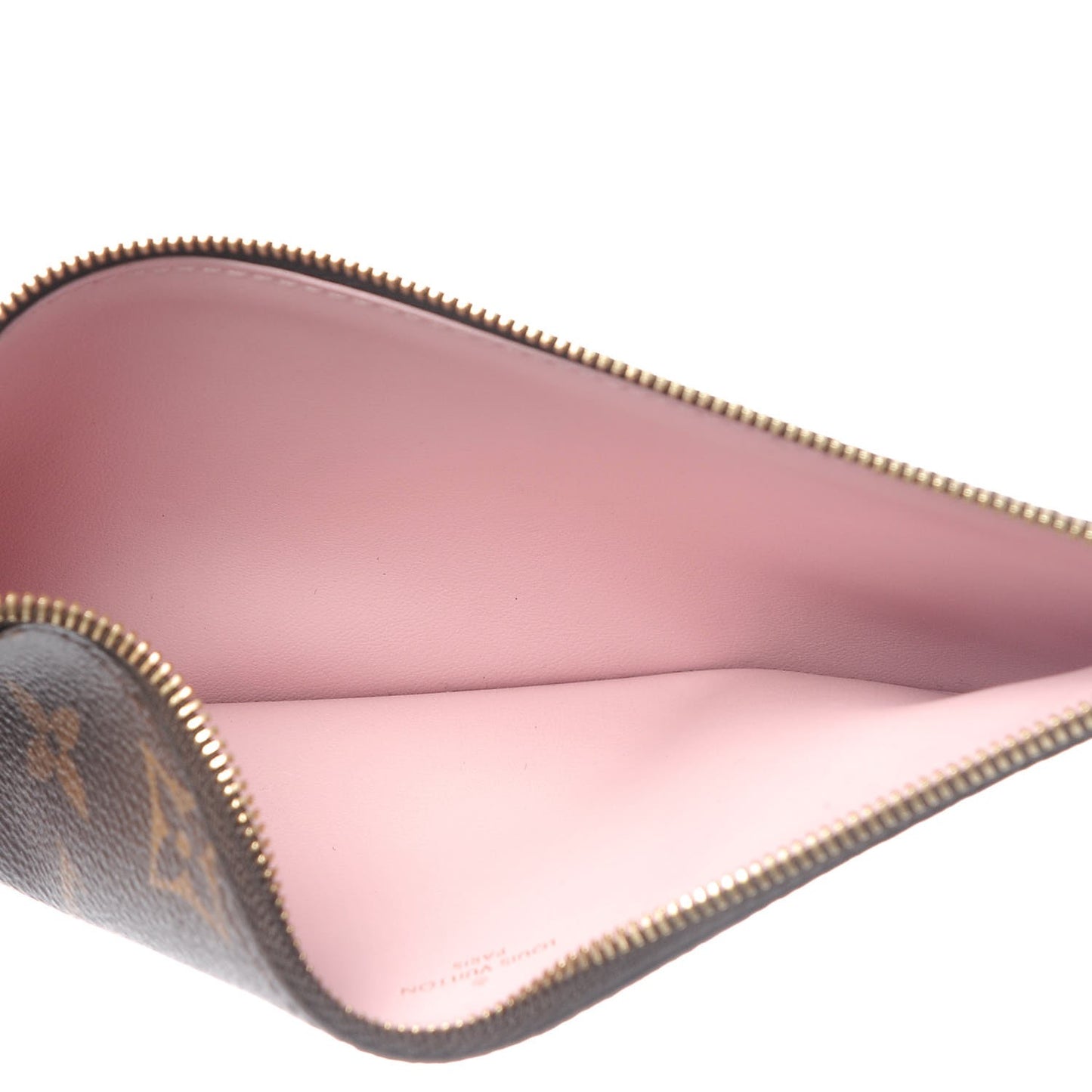 Monogram Felicie Chain Wallet Zippered Insert Rose Ballerine