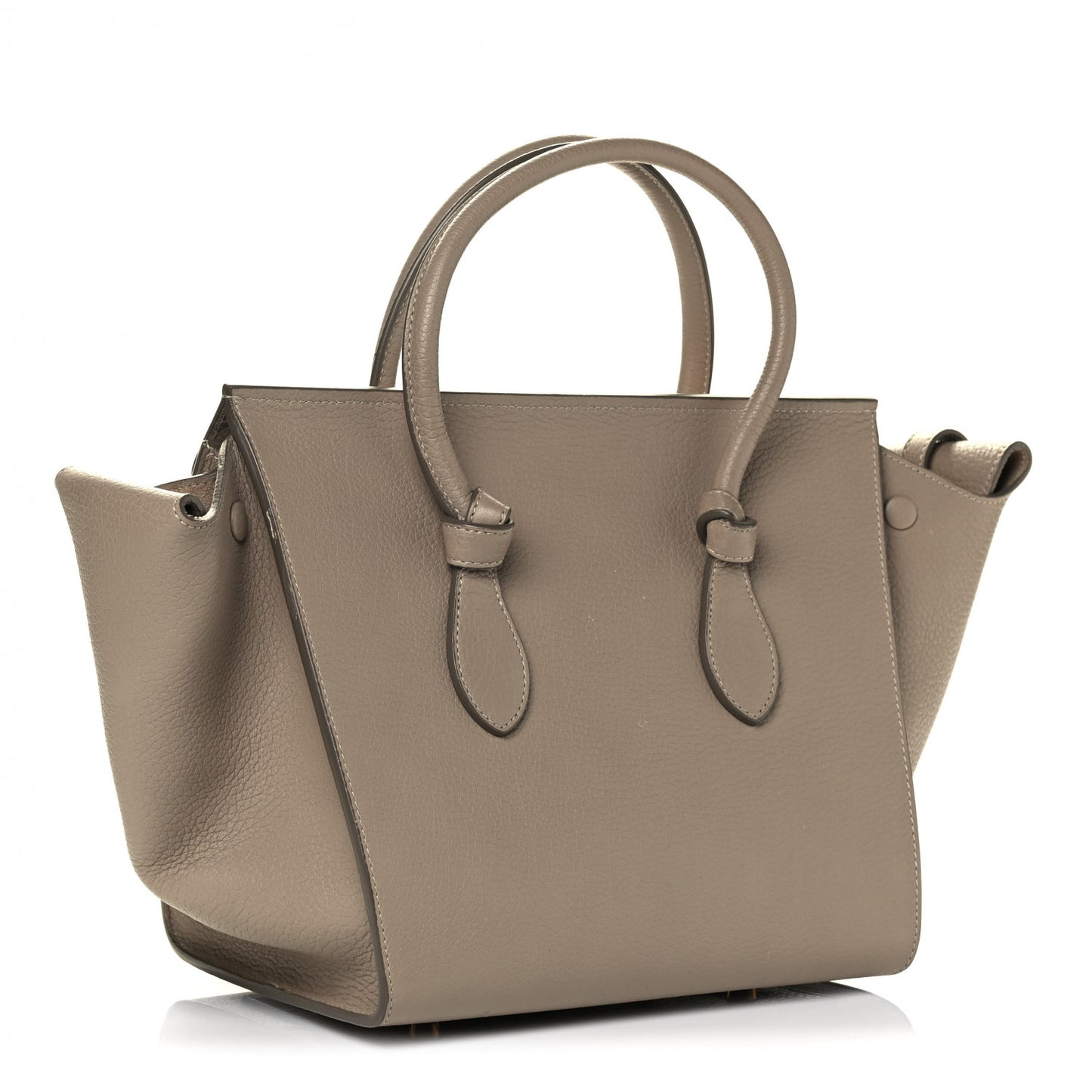 Crisped Calfskin Mini Tie Knot Tote Light Taupe