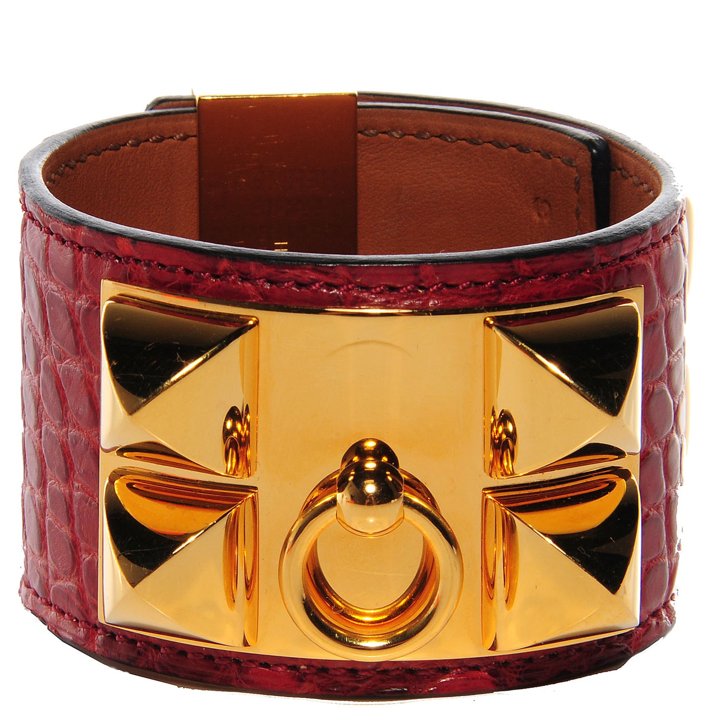 Matte Alligator Collier De Chien CDC Small Bracelet Rouge H
