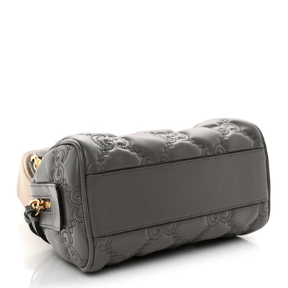 Gucci Calfskin GG Matelasse Mini Bowler Bag Dusty Grey Natural 4 of 10