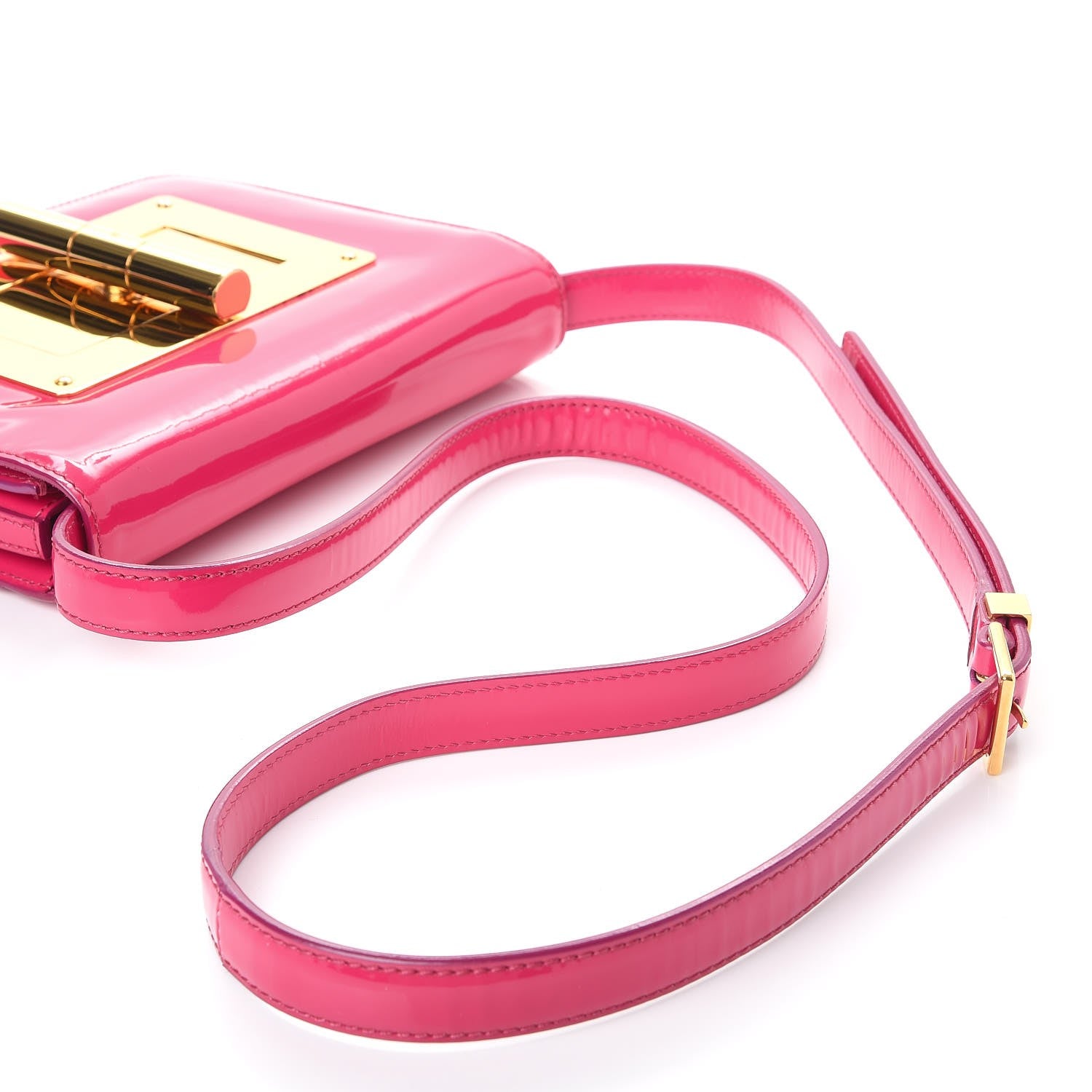Tom Ford Patent Calfskin Natalia Medium Bag Hot Pink 8 of 10