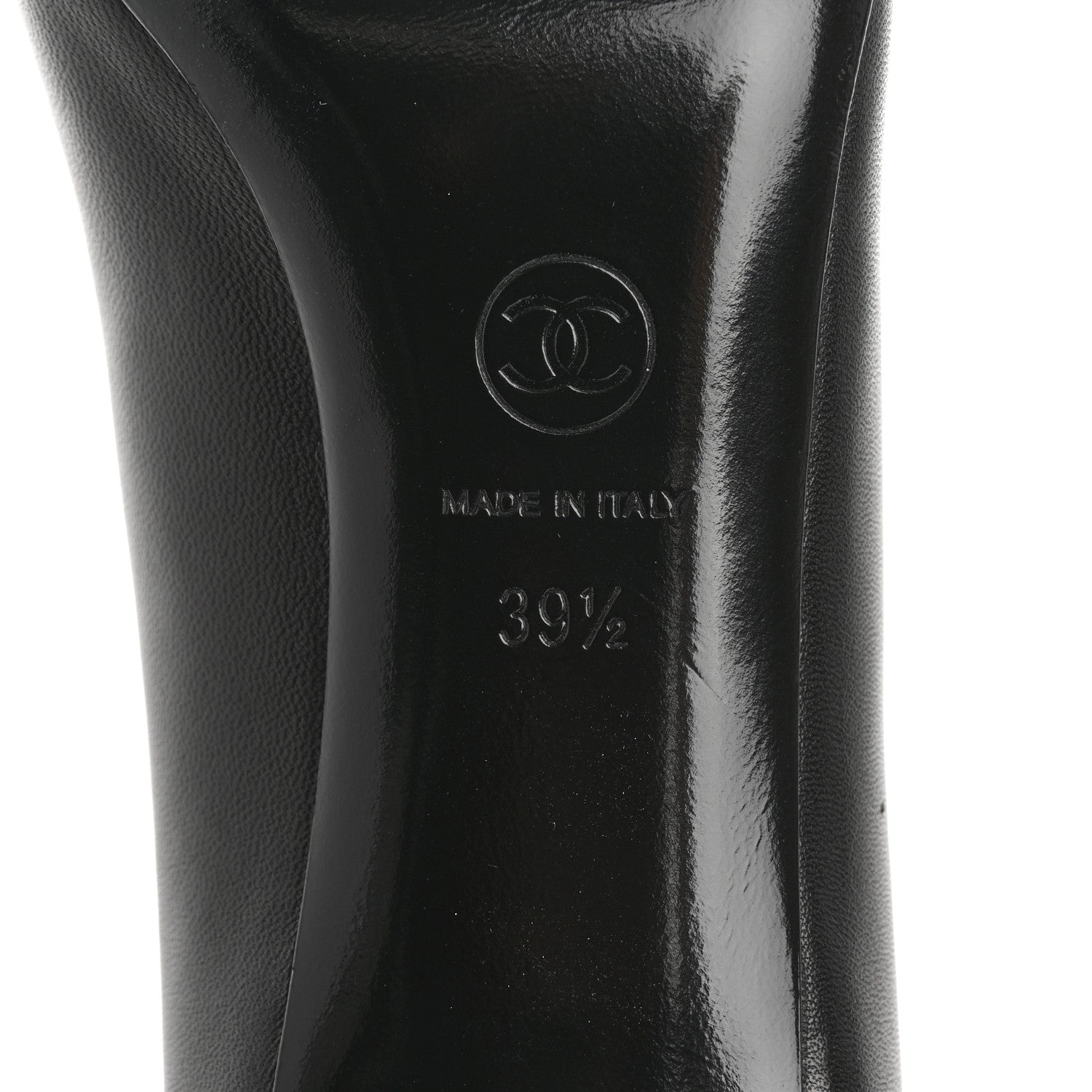 Chanel Lambskin CC Pumps 39.5 Black 8 of 9