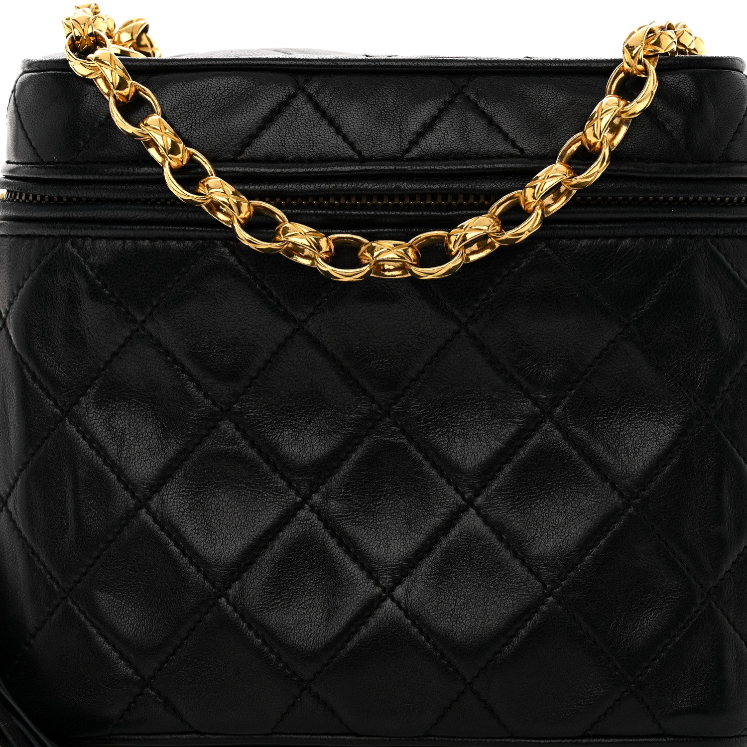 Chanel Lambskin Quilted Tassel Shoulder Bag Black 9 of 13