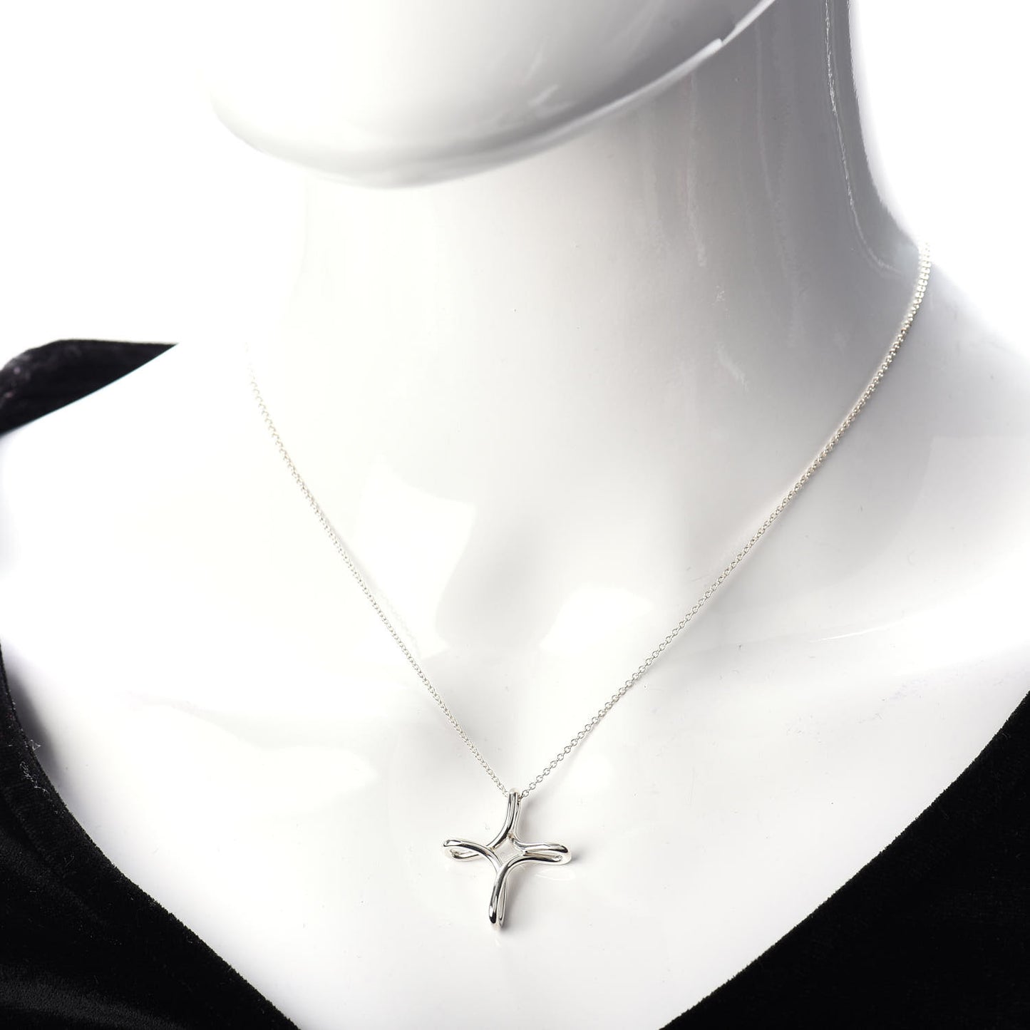 Sterling Silver Elsa Peretti Infinity Cross Pendant Necklace