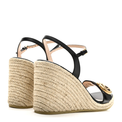 Gucci Galassia Aitana Espadrille 10/95mm Wedge Sandals 36.5 Black 5 of 12