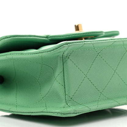 Chanel Caviar Quilted Mini Sweet Classic Flap Green 9 of 10
