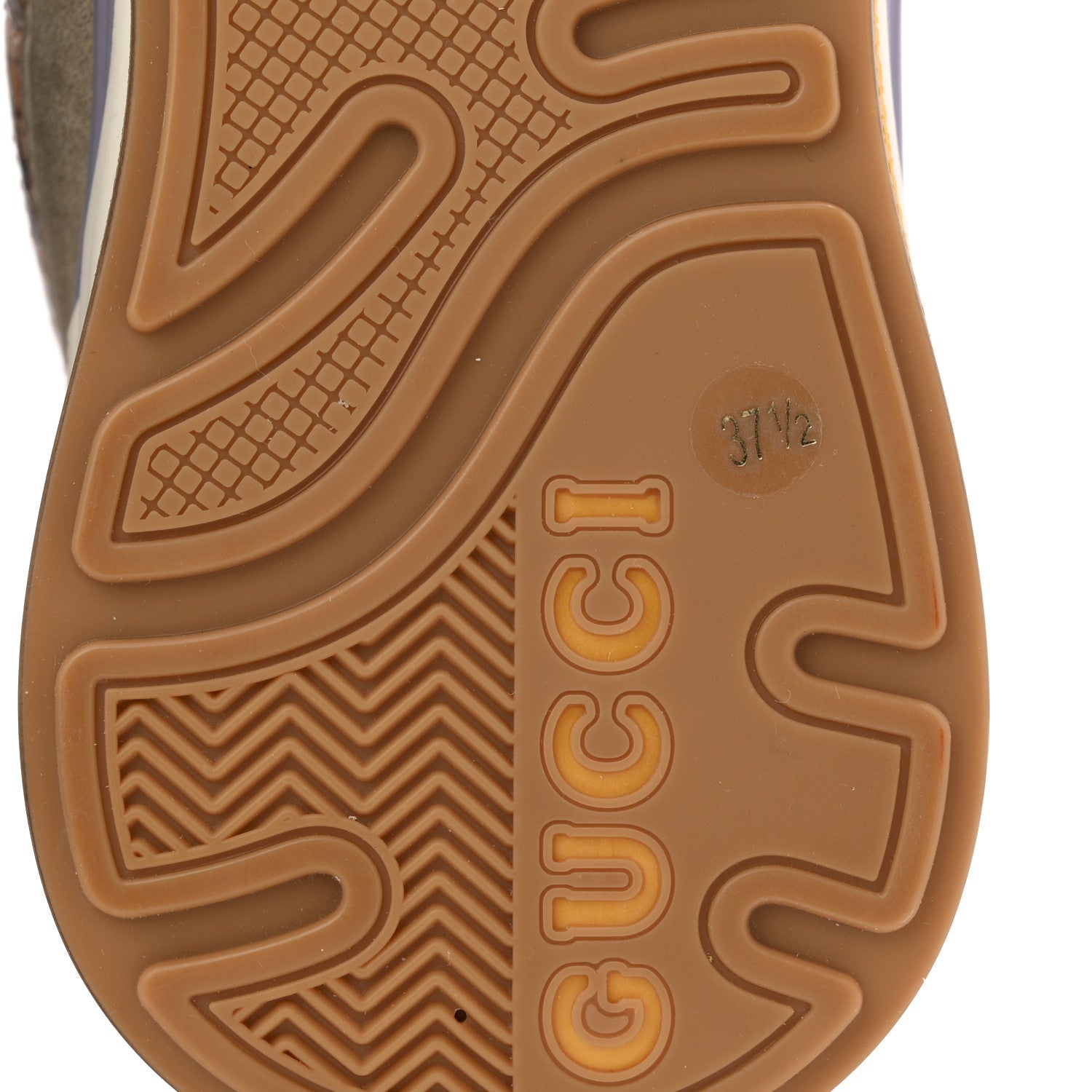 Gucci Suede Calfskin Tejus Printed Womens Ultrapace Sneakers 37.5 Pink Silver Oatmeal Yolk 7 of 12