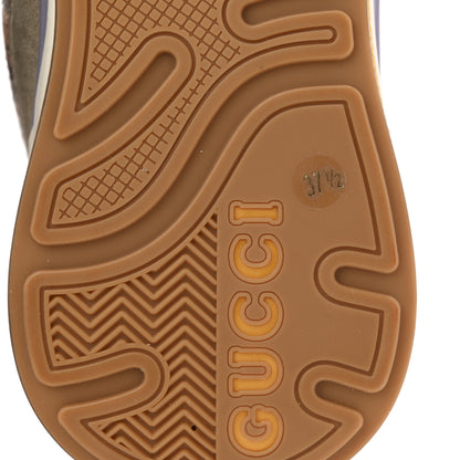 Gucci Suede Calfskin Tejus Printed Womens Ultrapace Sneakers 37.5 Pink Silver Oatmeal Yolk 7 of 12