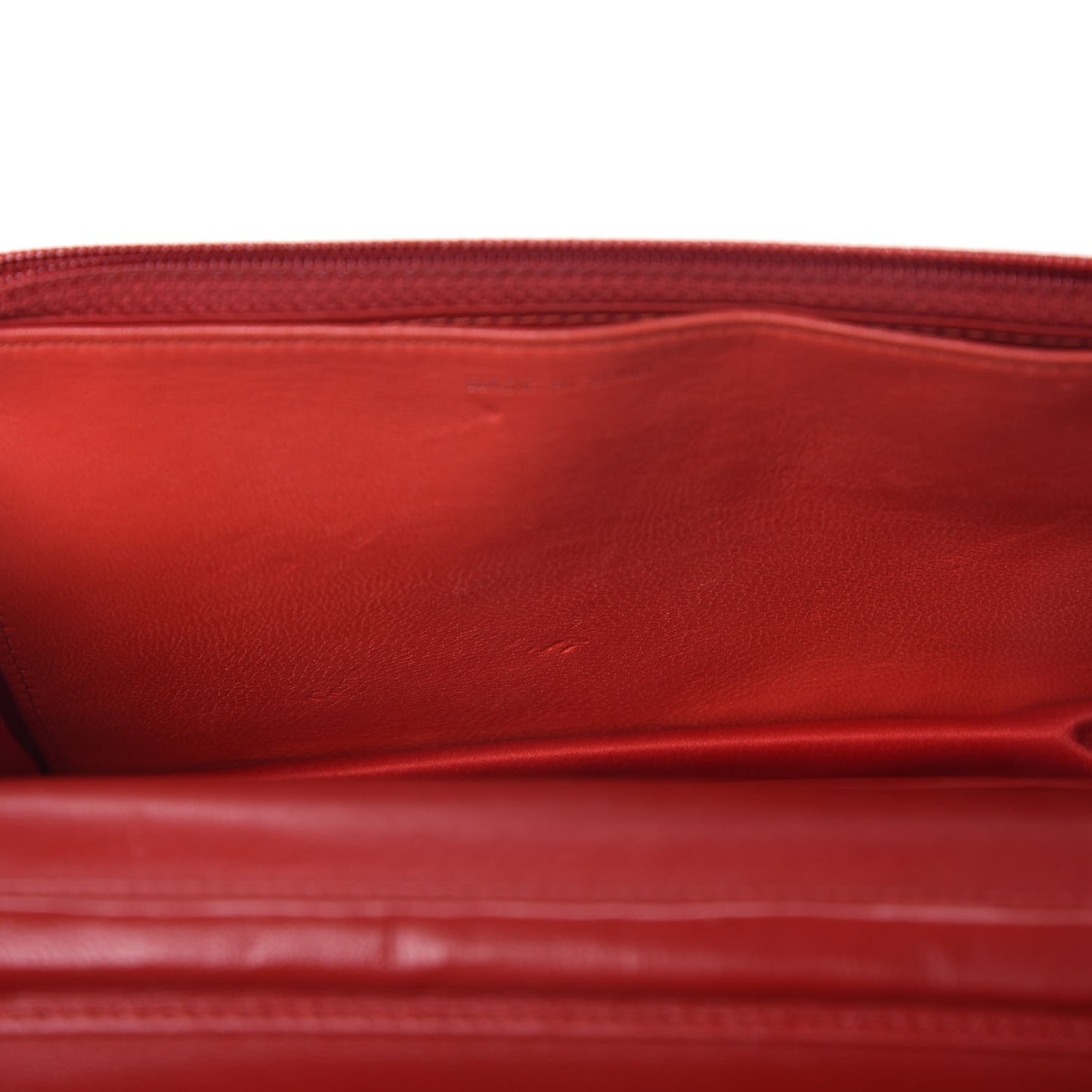 Lambskin Camellia Embossed Wallet On Chain WOC Red
