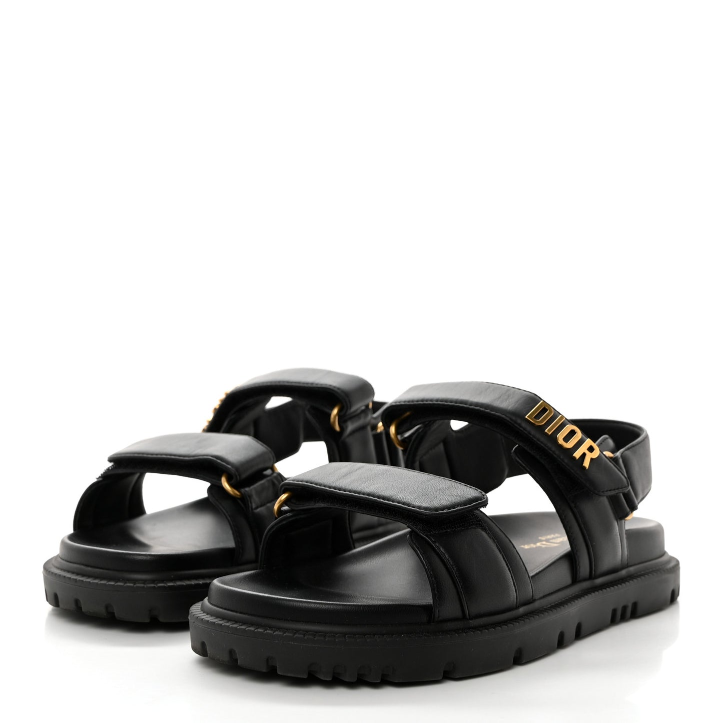 Lambskin Dioract 10mm Sandals 37.5 Black