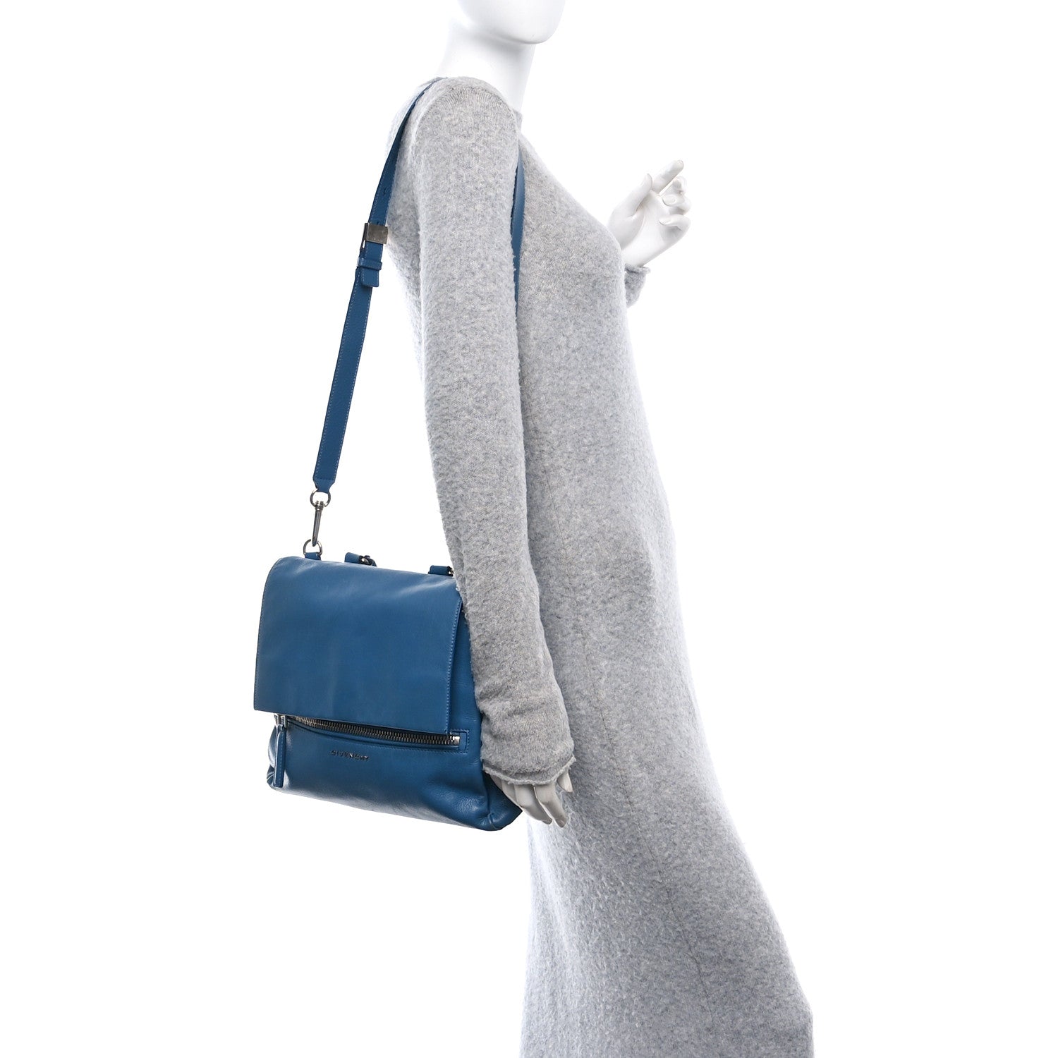 Givenchy Calfskin Small Pandora Pure Flap Bag Blue 2 of 10