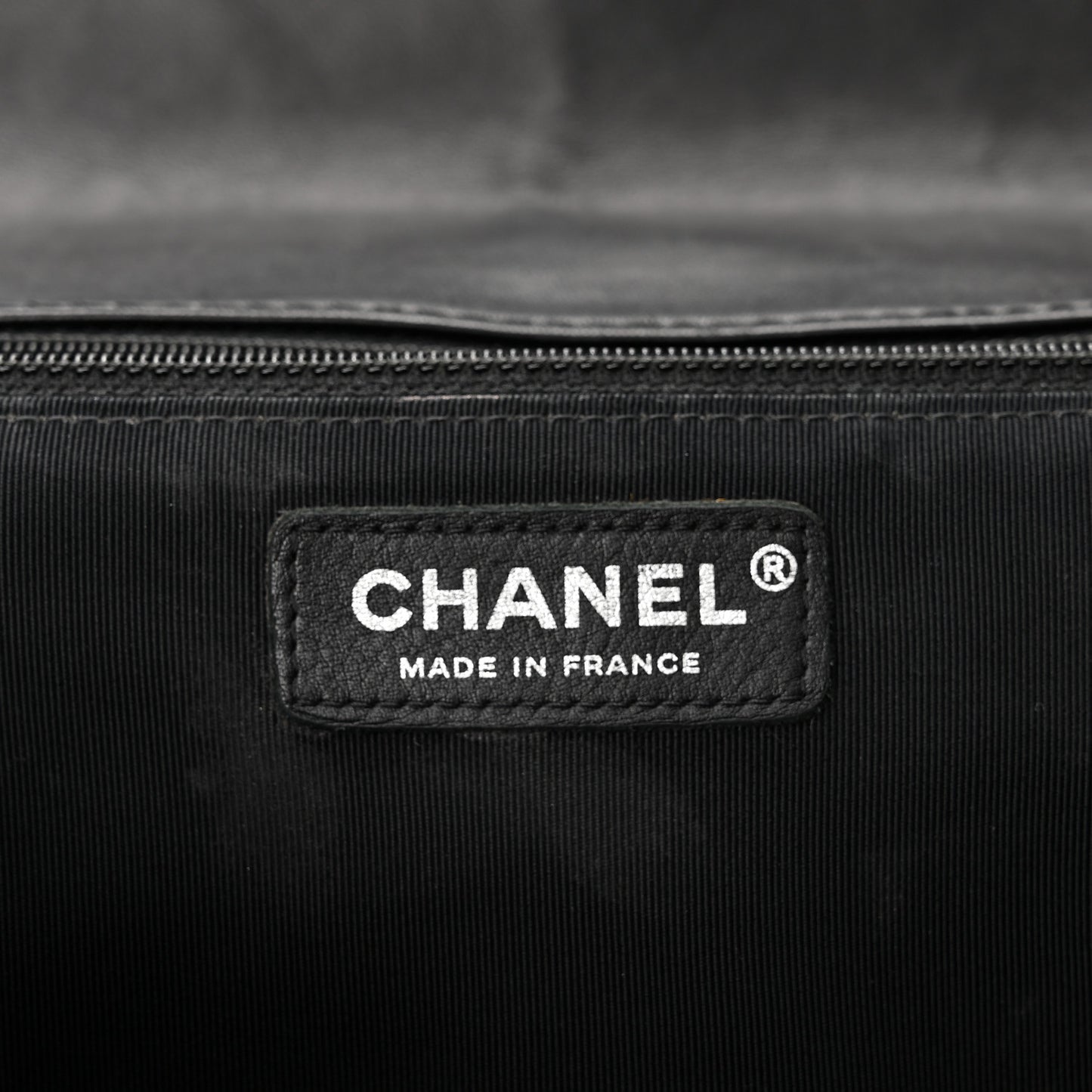 Lambskin Chevron Quilted Single Flap Black