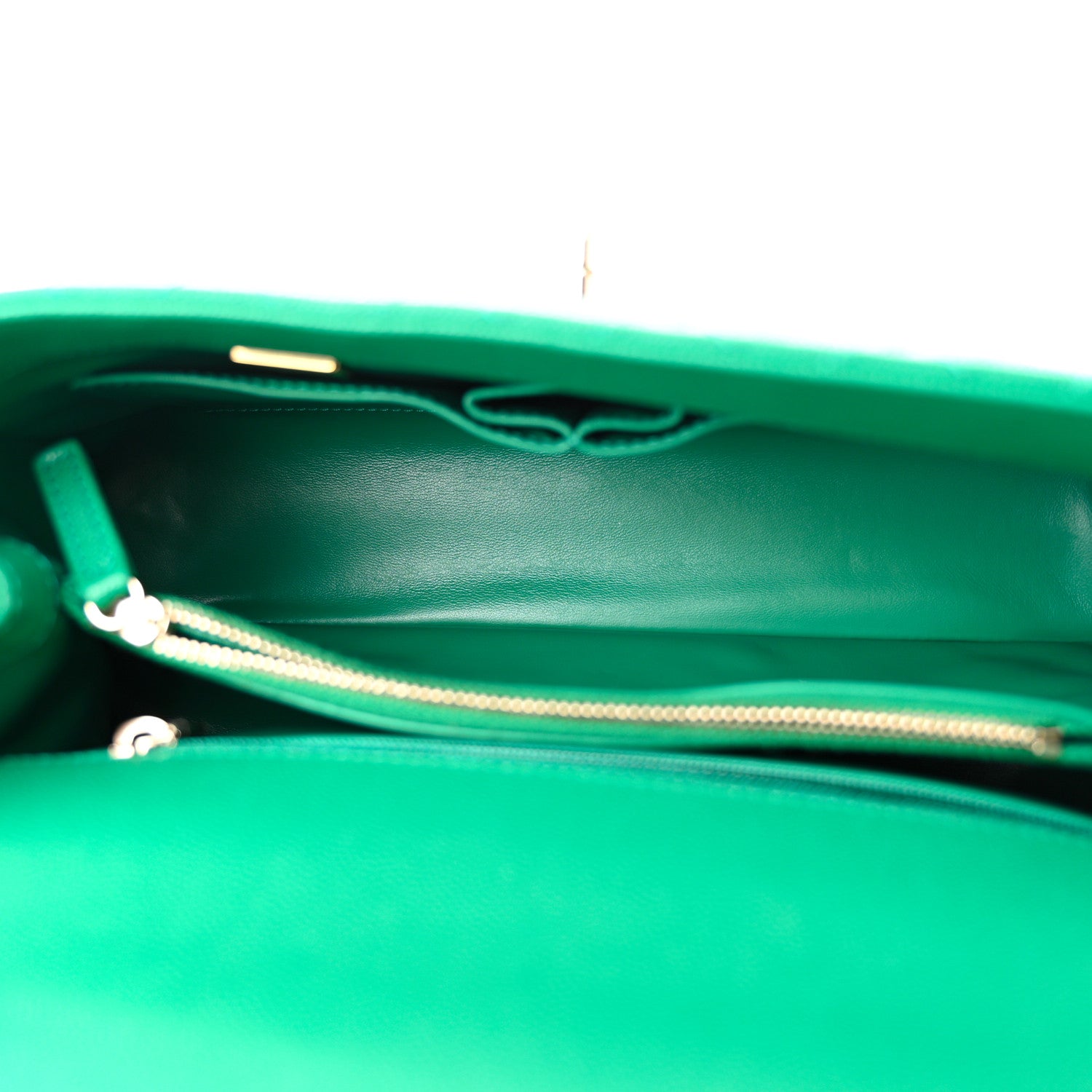 Chanel Caviar Quilted Small Coco Handle Flap Green 5 of 12