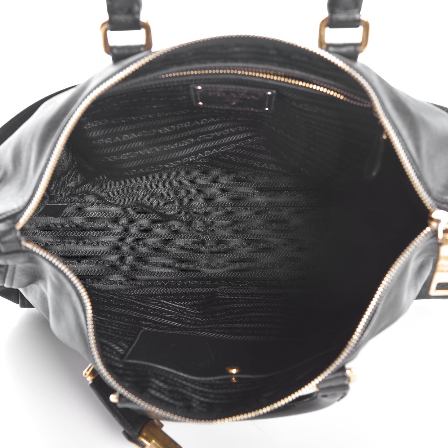 Calfskin Tessuto Nylon Tote Black
