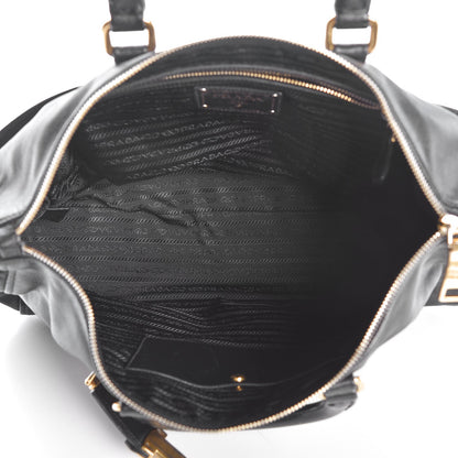 Prada Calfskin Tessuto Nylon Tote Black 5 of 13