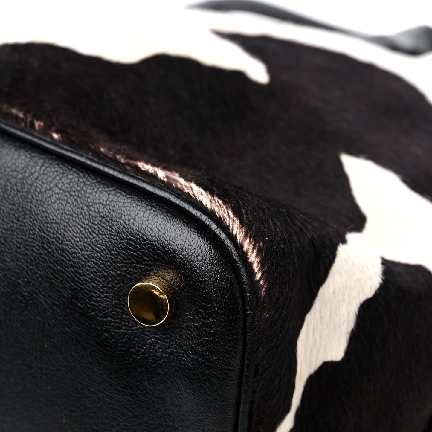 Calf Hair Medium Jennifer Trapeze Tote Brown White