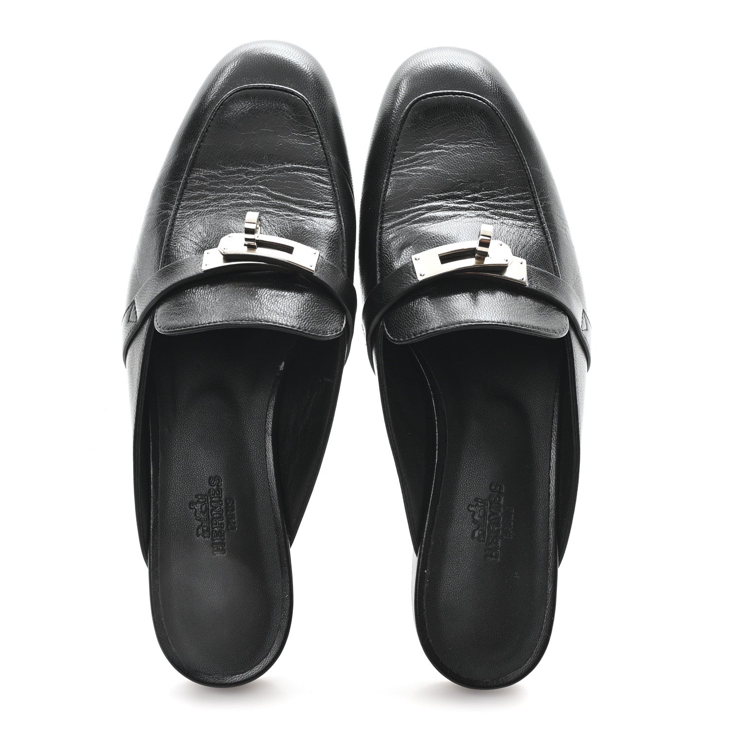 Hermes Goatskin Oz Mules 37 Black 3 of 9
