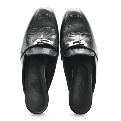 Hermes Goatskin Oz Mules 37 Black 3 of 9