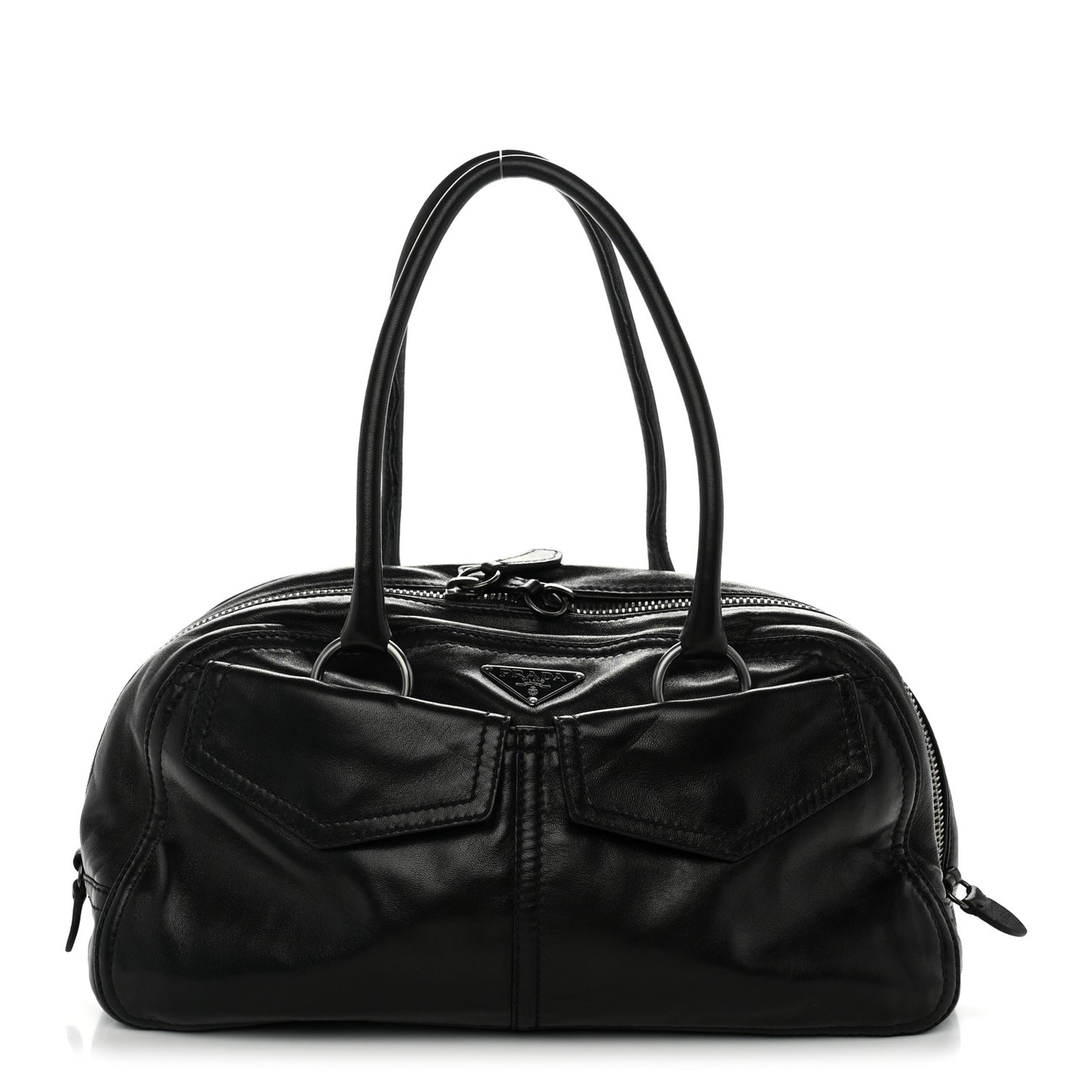 Nappa Pocket Shoulder Bag Black