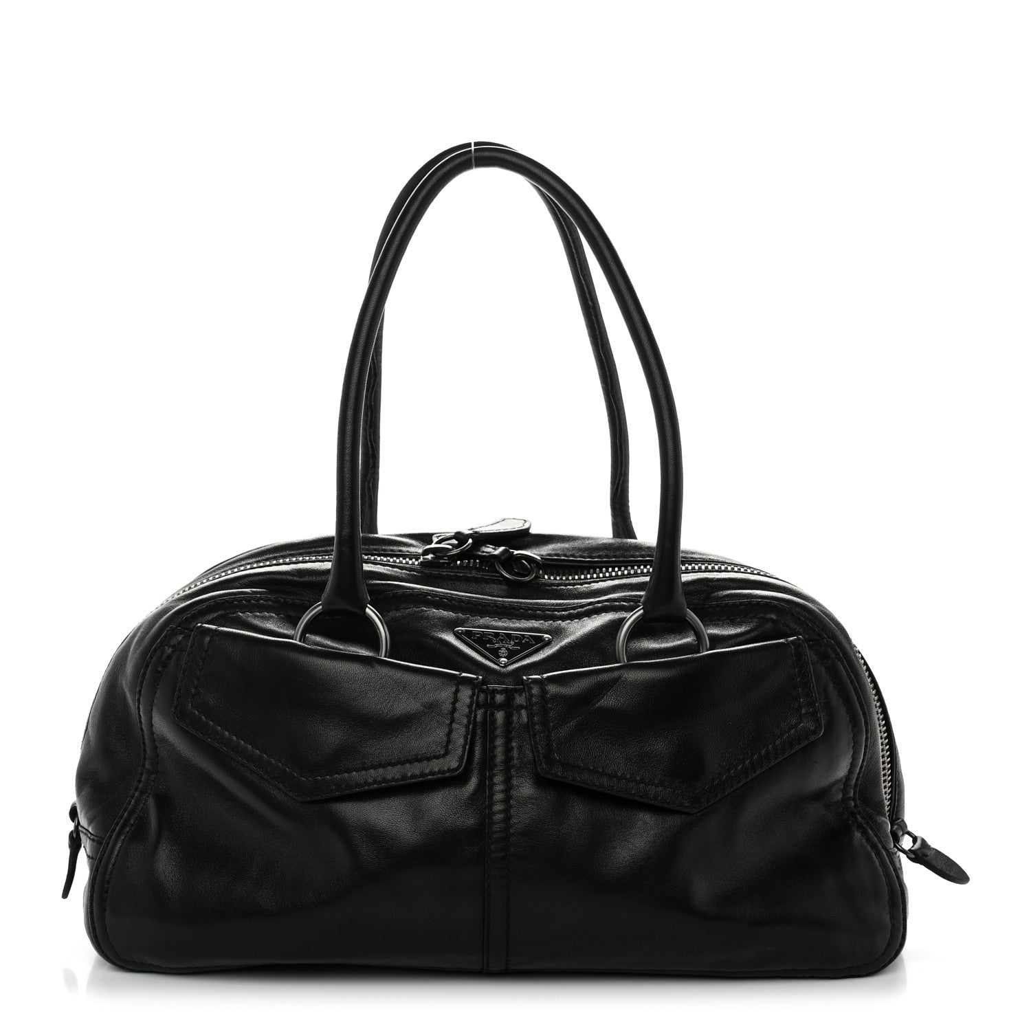 Prada Nappa Pocket Shoulder Bag Black 1 of 9