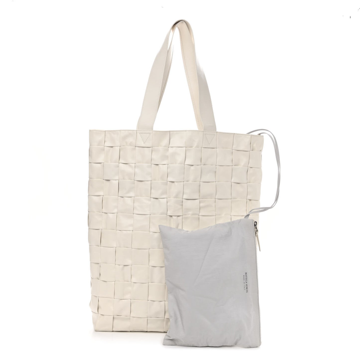 Calfskin Maxi Intrecciato Cassette Tote White