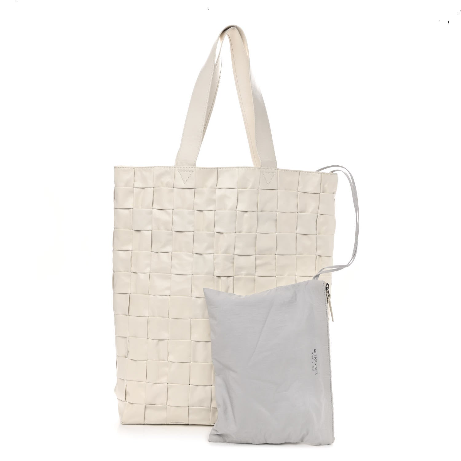 Bottega Veneta Calfskin Maxi Intrecciato Cassette Tote White 1 of 15