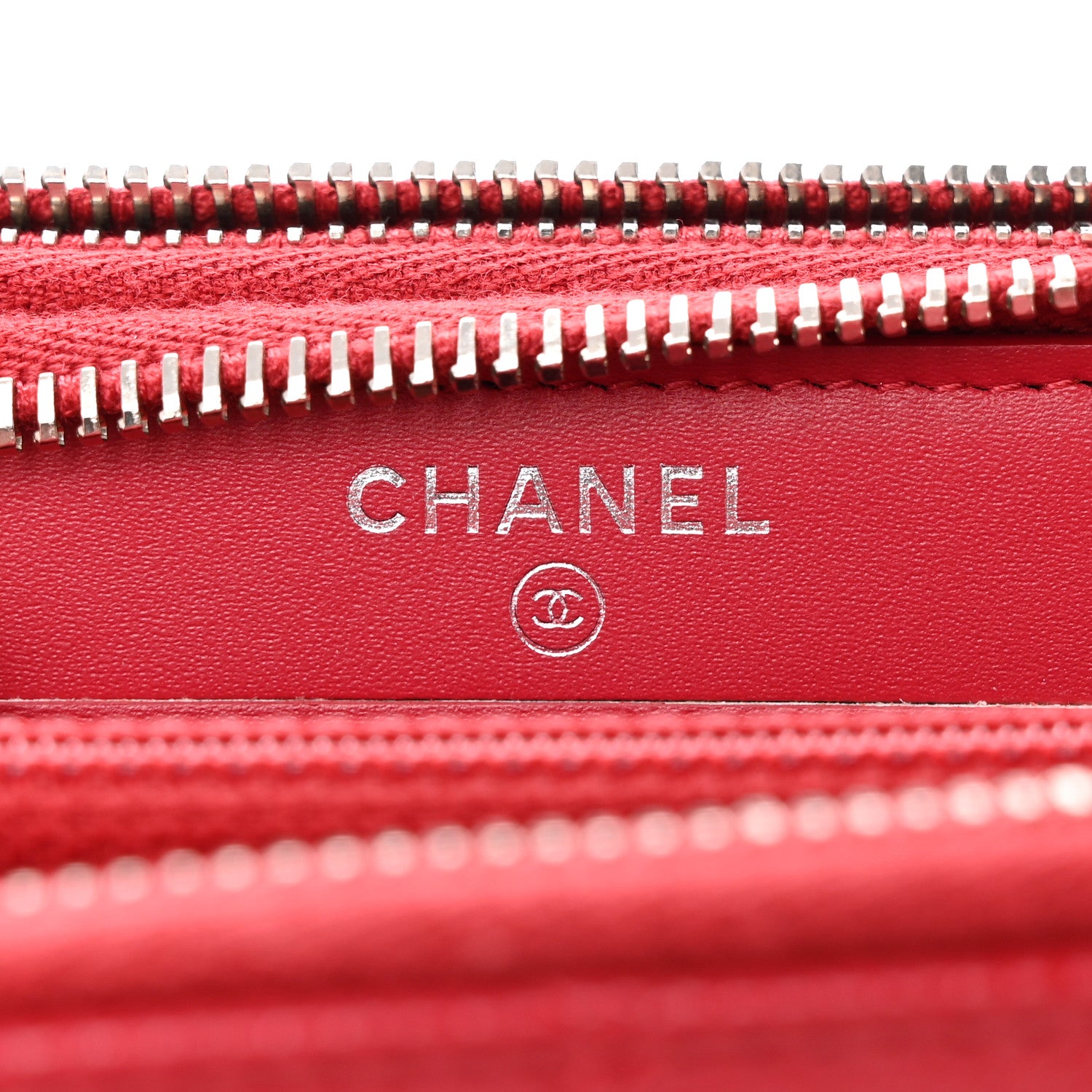 Chanel Caviar Quilted Large Gusset Double Zip Around Wallet Red 6 of 8