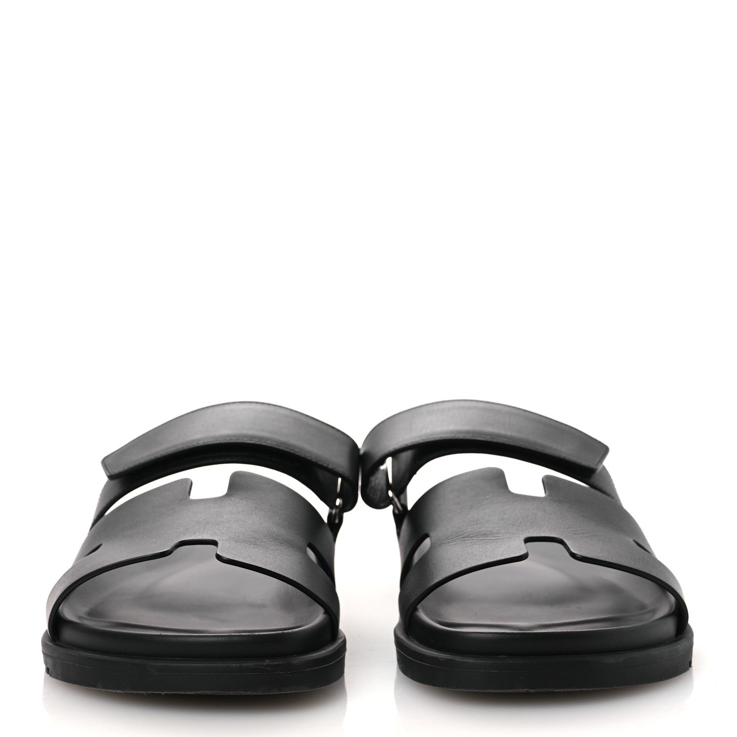Hermes Calfskin Womens Chypre Sandals 40 Black 3 of 13