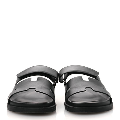 Hermes Calfskin Womens Chypre Sandals 40 Black 3 of 13