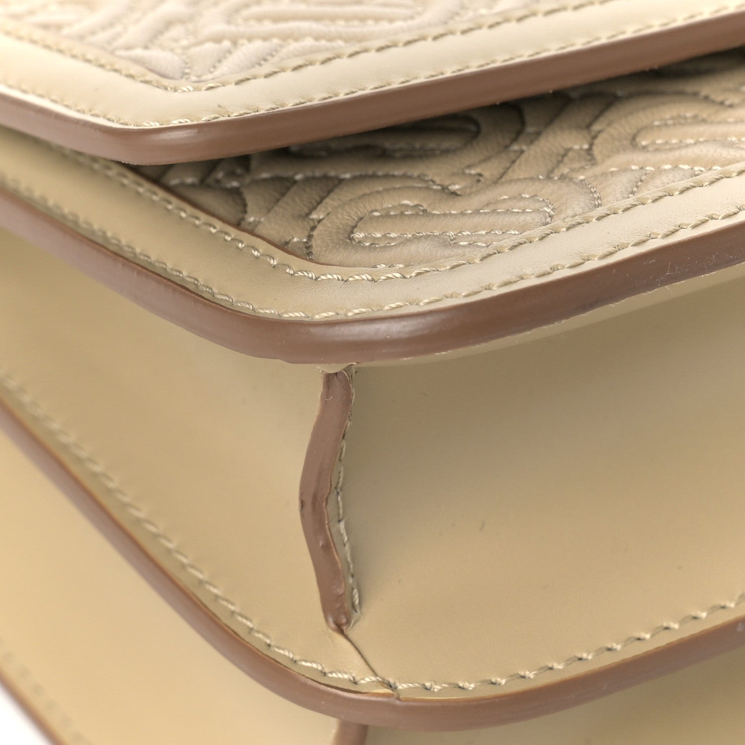 Burberry Calfskin Monogram Embossed Small TB Chain Bag Honey 7 of 8