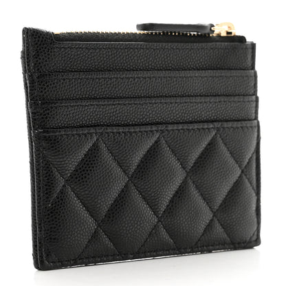 Chanel Caviar Quilted CC Zip Card Holder Black 3 of 8