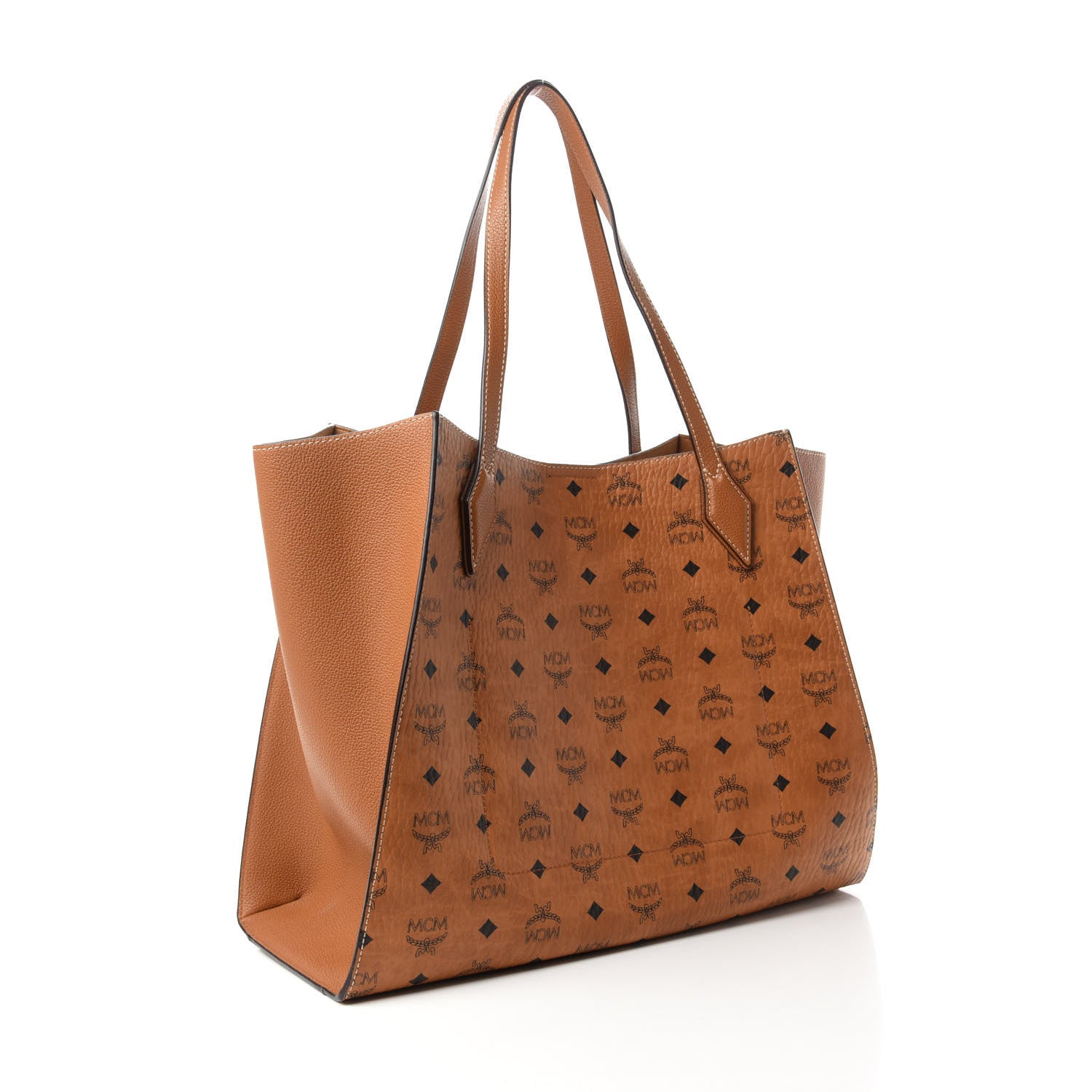 MCM Visetos Large Luisa Shopper Tote Cognac 3 of 10